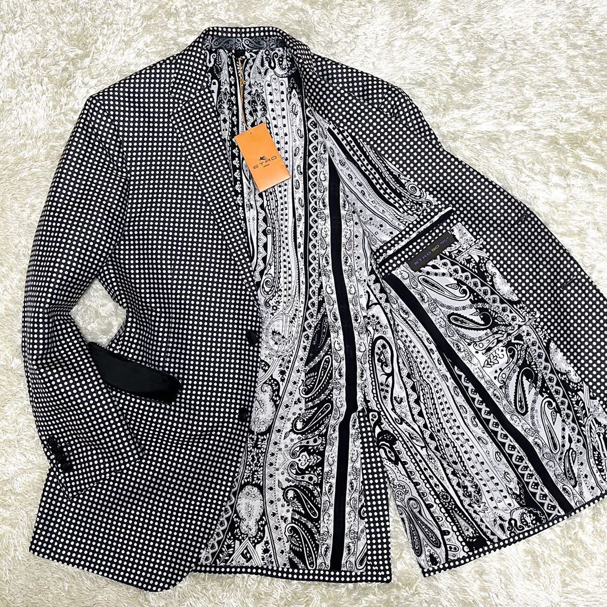 ヤフオク! -「エトロ ジャケット 50」の落札相場・落札価格 定番から人気の限定 【新品】ETRO テーラードジャケット 50 定価27万 テーラードジャケット