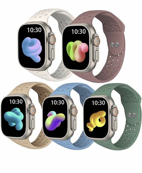 アップルウォッチバンド iWatch Series 8/7/6/5/4/3/2/1/SE スポーツバンド シリコン製 柔らかい 通気 Apple Watchバンド42/44/45mm