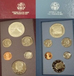 米ドル proof prestige coin set 1987 1988 2セット ミント コイン 銀貨含1022U8G