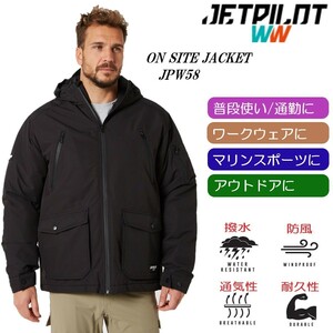 ジェットパイロット JETPILOT マリンコート 送料無料 オンサイトジャケット JPW58 ブラック 2XL 撥水 防風 マリン ワークウェア