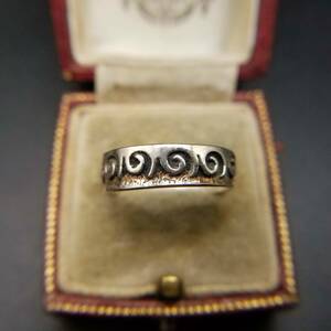  волна wave 925 серебряный частота кольцо американский Vintage кольцо серебряный a-ru декоративный элемент Showa Retro гравировка 
