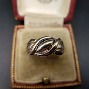  Mexico 925 silver stripe a-ru deco Vintage ring ring silver engraving Vintage Showa Retro .