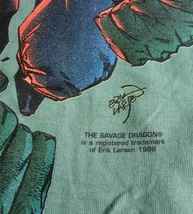 VINTAGE 90s THE SAVAGE DRAGON サベージドラゴン Tシャツ 未使用品 作者 Erik J. Larsen直筆サイン入りビンテージ 難あり品 _画像6