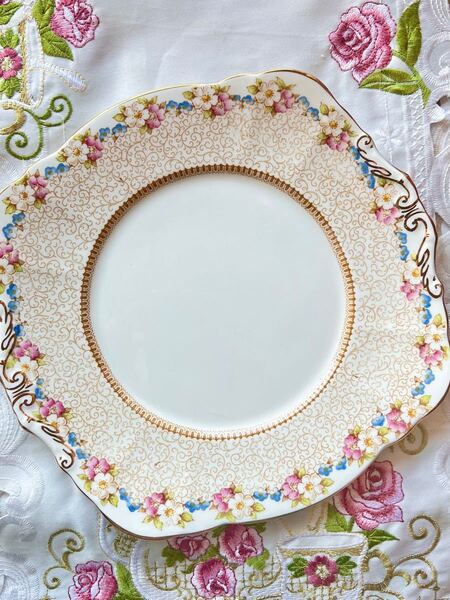 【美品】1930年代 パラゴン フローラル ケーキプレート