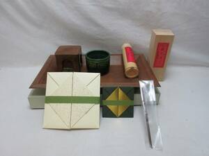 409371 [ almost unused .. work mulberry . tray . tool 7 point set . censer -ply incense case . chopsticks ... have paper box ] inspection ) water shop tool . seat tray tea ceremony length person type tea utensils ⅱ