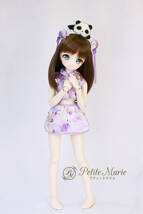 【Petite Marie】1/3 MDD対応 セパレーツチャイナ ミニ丈 フレンチスリーブ 紫 40cm ドール BJD 人形服 【プティットマリエ】_画像4