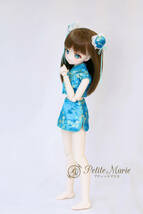 【Petite Marie】1/3 MDD対応 セパレーツチャイナ ミニ丈 フレンチスリーブ 青 40cm ドール BJD 人形服 【プティットマリエ】_画像2