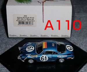 806 1/43 alpine Renault A110 61 number Le Mans 1968 ALPINE RENAULT Germany 