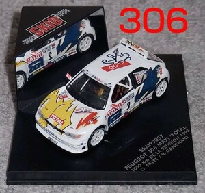 SKM99057 1/43 プジョー306 MAXI 2号 TOTAL 青白黄 1998 PEUGEOT