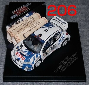 SKM99081 1/43 Peugeot 206 ESSO 15 number Dell cool 1999a black Police WRC PEUGEOT