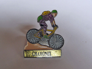 ◇Chamonix　シャモニー　Mont Blanc　モンブラン　自転車ピンバッジ　現地購入