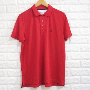 【新品！】NAUTICA/ノーティカ◆ポリ100% ポロシャツ(赤)◆M/USA