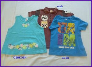 ♪C23/キッズ+ユニクロ半袖ｔシャツ+e.a.b.半袖ポロシャツ+osHkosHタンクトップ+3点