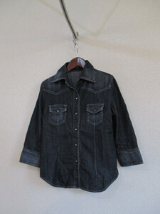 COMMECAMODE7 minute sleeve Denim shirt (USED)101417