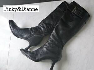 3 ten thousand Pinky & Diane black black original leather long boots 22.5