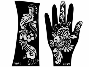 * henna ta toe * stencil seat *No20(2 pieces set )