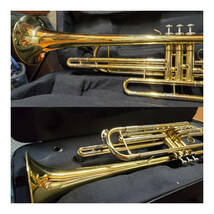Brass music instrument Bass trumpet . Piston trombone valve Bb .bb 金管楽器 ベース トランペット . ピストントロンボーンバルブ _画像9