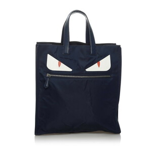  Fendi сумка bagz Monstar большая сумка 7VA367 темно-синий нейлон кожа женский FENDI [ б/у ]