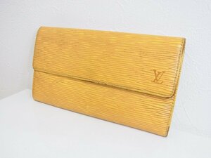 ルイヴィトン LouisVuitton 二つ折り長財布 エピ ポルトフォイユ・インターナショナル イエロー 中古品