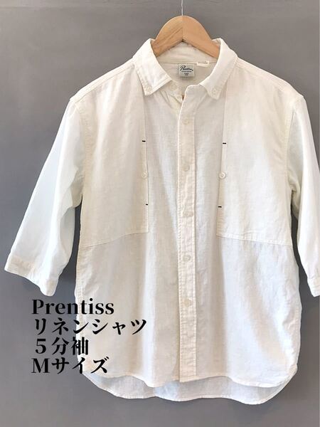 Prentiss プレンティス リネンシャツ 5分袖 Mサイズ