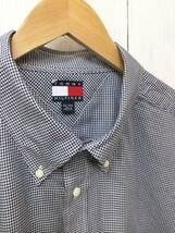 Tommy Hilfiger トミーヒルフィガー 美品 コットン長袖シャツ チェックシャツ 胸ロゴ メンズXXL 大きめ 良品綺麗_画像3