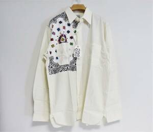 送料無料 定価2.2万 新品 OAXACA ペイズリー バンダナ シャンブレー シャツ XL 生成り 日本製 オアハカ 刺繍 オフホワイト 