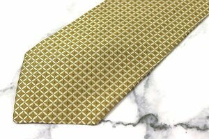  Durban check pattern men's necktie Gold [ used ][ beautiful goods ]