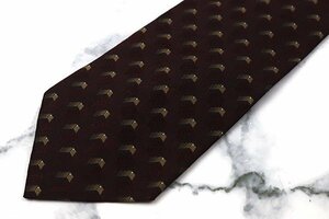  Durban dot pattern made in Japan men's necktie Brown tea [ used ][ beautiful goods ]