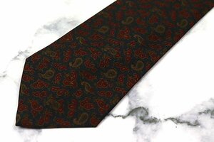  Nina Ricci France high class brand peiz Lee pattern France made men's necktie navy Brown [ used ][ beautiful goods ]