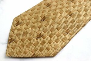  Missoni check pattern made in Japan men's necktie Brown tea [ used ][ beautiful goods ]