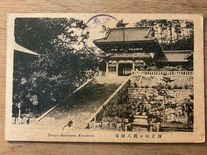 PP-6667 ■送料無料■ 神奈川県 相州 鎌倉鶴ヶ岡八幡宮 神社 寺 宗教 建築物 建物 階段 名所 風景 景色 ●穴有 絵葉書 写真 古写真/くNAら