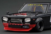 ★1/18 LB-WORKS Hakosuka 2Door Black / Red IG2646 イグニッションモデル_画像4