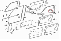 W116 Sクラス クロームドアロックピンハウジング 1169920010_画像3