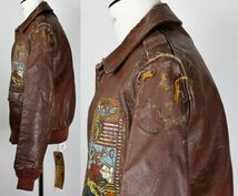 定価90万円 RON HERMAN RRL Double RL VINTAGE EVENT PERRY SPORTSWEAR WW2 A-2 42 ヴィンテージ ダブルアールエル レザー b5412_画像7