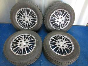 ★8-8.5分山★18年製★ ダンロップWINTER MAXX WM01 195/65R15　社外ホイール 15×6J +38 5H-114.3 4本セット スタッドレス　C750