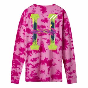 HUF Classic H Watercolor L/S T-Shirt Pink M Tシャツ