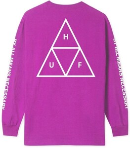 HUF Essential Triple Triangle L/S T-Shirt Sangria M Tシャツ