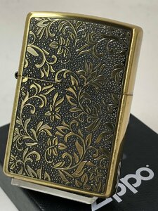 Zippo アラベスク　唐草 / アンティークブラス 真鍮彫刻 NK-KB（両面）新品