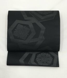 黒共なごや帯/未使用品/西陣/証紙番号720/正絹/美品/未仕立て【ゆずりは】6113