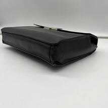 1円《極美品》PRADA プラダ ビジネスバッグ ブリーフケース ダイヤル式 シルバー金具 レザー 革 通勤 A4 メンズ ロゴプレート ブラック 黒_画像4