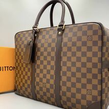 1円《極美品》LOUISVUITTON ルイヴィトン ダミエ ポルトドキュマン ヴォワヤージュ GM ビジネスバッグ ブリーフ レザー 革 PVC A4 メンズ_画像1