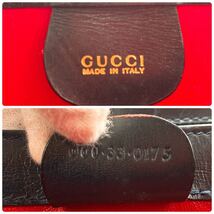 1円《極上美品》GUCCI グッチ オールドグッチ 2way バンブー BOX 箱型 ハンド トート ショルダー カーフ レザー 革 ブラック 黒_画像9