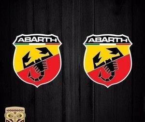 海外　限定品　送料込み 　アバルト シールド ABARTH ITALIA RACING 110mm 2枚セット　ステッカー