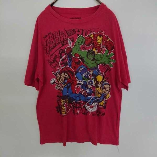 MARVEL マーベル プリントTシャツ 赤 レディースXL 古着 リユース ultramto