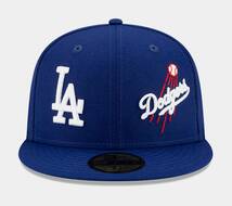 新品タグ付き 60.6cm ニューエラ ロサンゼルス ドジャース キャップ New Era LOS ANGELES DODGERS PATCH PRIDE 59FIFTY FITTED CAP 刺繍_画像1