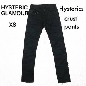 ヒステリックグラマー クラストデニム XS/HYSTERIC GLAMOUR Hysterics ヒステリックス ダメージ加工 スタッズ