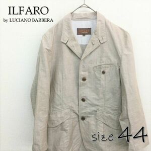 HZ8084★ILFARO by LUCIANO BARBERA コットン/リネンジャケット★44★ベージュ 三陽商会 イルファーロ 春夏