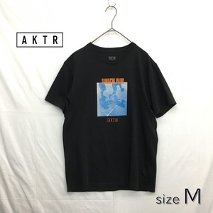 HZ9086★AKTR ： プリントTシャツ★M★黒 アクター