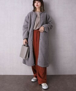 [WEB limitation ] ultimate beautiful goods 21AW FREAK'S STORE freak s store no color boa fleece long coat .... impression reversible 2WAY specification F Gray