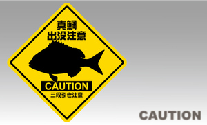 魚ステッカー（マダイ出没注意)防水,UVカット,黒鯛,真鯛（特小サイズ：縦3.2cm×横3.2cm）5枚入り